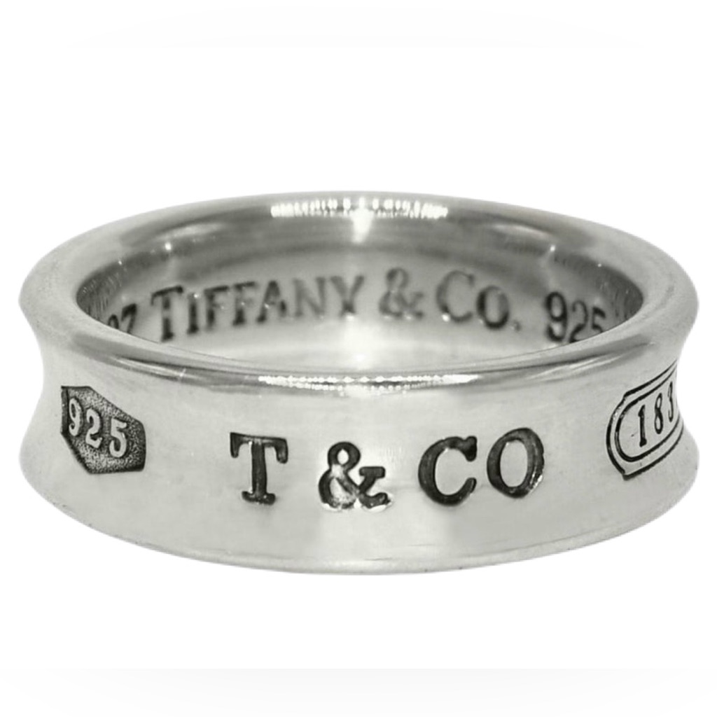 Tiffany Co 1997 Jewelry 18k White Gold 6mm Band 1837 Collection Ring Sze 625 925$